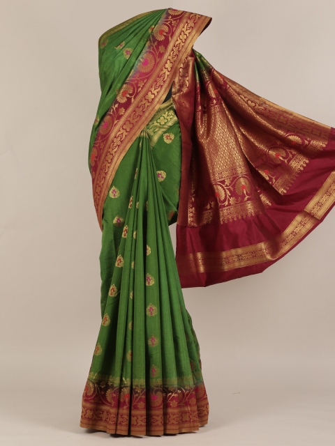 

Pothys Green Woven Design Jute Silk Saree