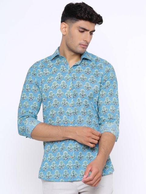 

Tistabene Men Blue Comfort Slim Fit Printed Casual Shirt