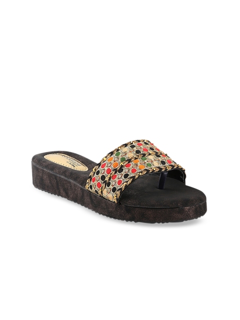 

Shoetopia Women Multicoloured Embellished Comfort Heels, Multi