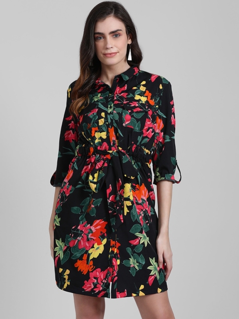 

Zink London Women Black Printed Shirt Dress