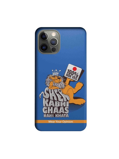 

macmerise Blue & Yellow 100 percent Non-Veg Wear Your Opinion Apple iPhone 12 Pro Mobile Back Case
