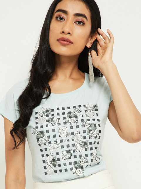 

max Women Green Printed Top