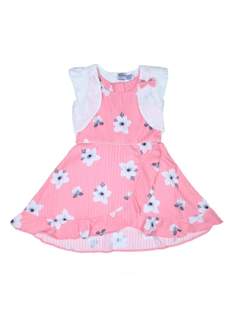 

Doodle Girls Pink Printed Fit and Flare Dress