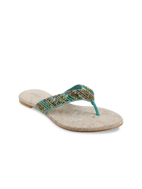 

Metro Women Green Embellished Open Toe Flats