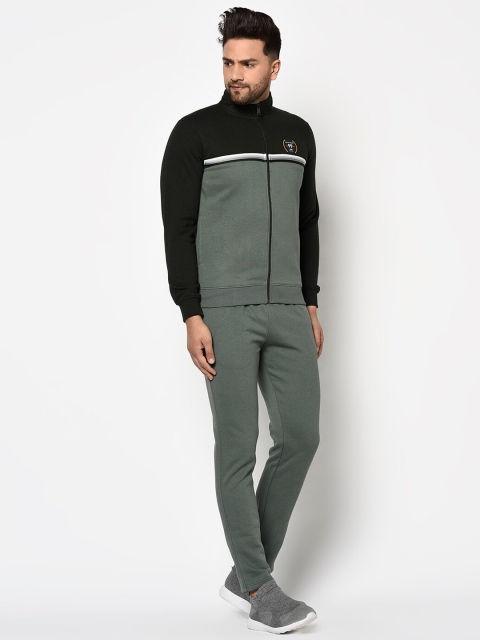 

Octave Men Grey & Black Colourblocked Tracksuit