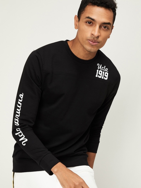 

UCLA Men Black Solid Round Neck T-shirt