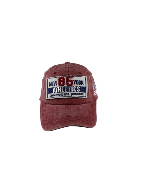 

iSWEVEN Unisex Red & White Embroidered Snapback Cap