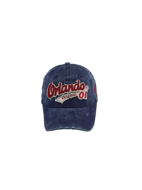 

iSWEVEN Unisex Blue & Red Self-Design Adjustable Snapback Cap