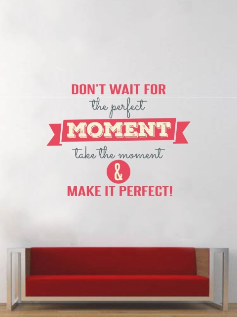 

rawpockets Don't Wait for the perfect Moment Quotes Wall Stickers, Red