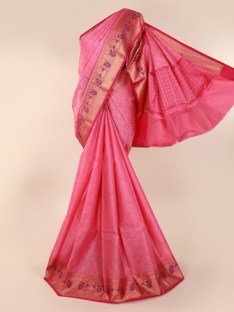 

Pothys Pink Printed Cotton Blend Saree