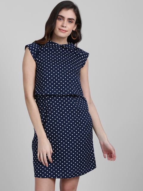 

Zink London Women Blue Printed Sheath Dress