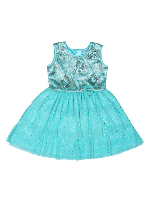 

Doodle Girls Green Printed Fit and Flare Dress