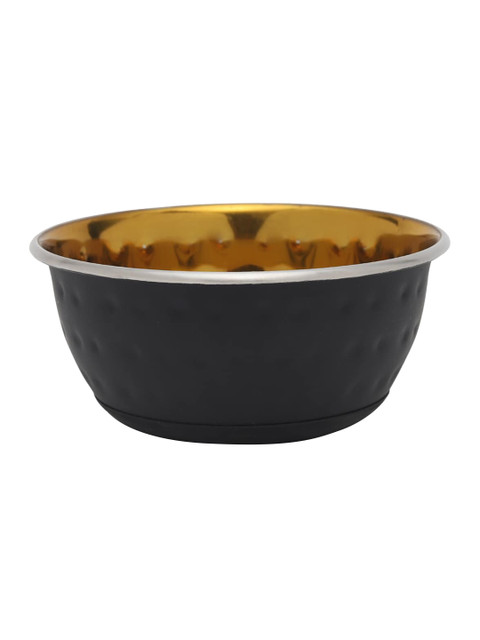 

Heads Up For Tails Black Dot Embossed Dog Bowl For Pets