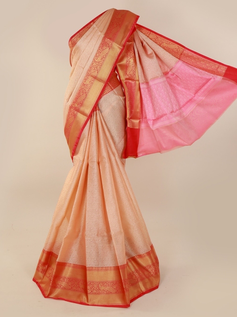 

Pothys Peach-Coloured Woven Design Cotton Blend Saree