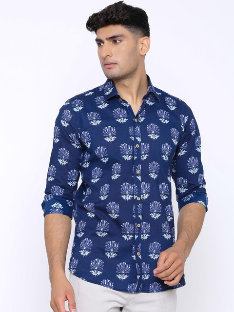 

Tistabene Men Blue Comfort Slim Fit Printed Casual Shirt