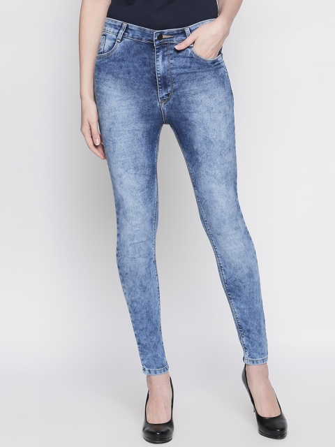 

fungus Women Blue Slim Fit High-Rise Low Distress Jeans