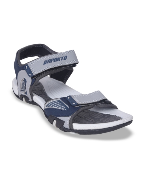 

IMPAKTO Men Grey & Blue Comfort Sandals