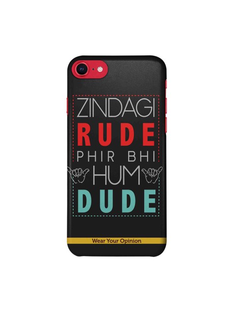 

macmerise Black & Red Zindagi Rude IPhone SE2020 Back Case