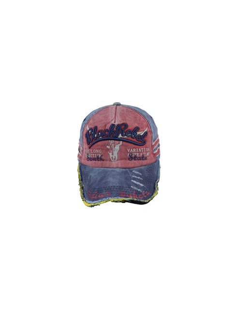 

iSWEVEN Unisex Blue & Red Embroidered Snapback Cap