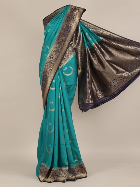 

Pothys Blue Woven Design Jute Silk Saree
