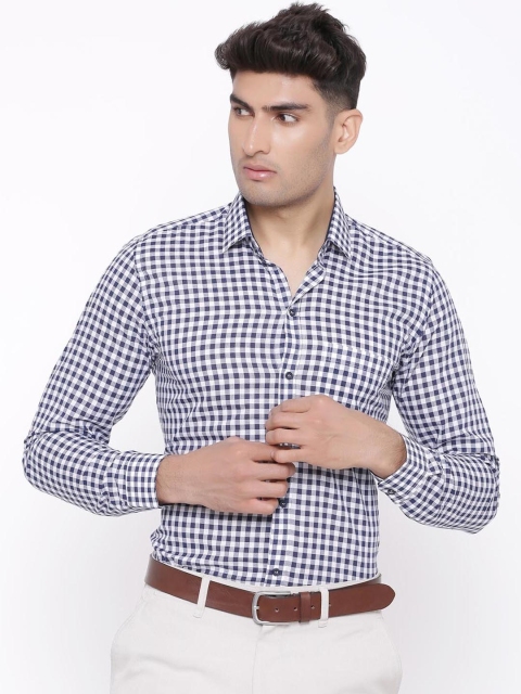 

Tistabene Men Blue & White Slim Fit Checked Casual Cotton Shirt