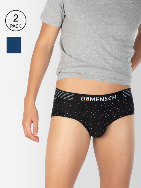 

DAMENSCH Men Pack Of 2 Deodorizing Basic Briefs DAM-CTM-B-SPB-PEB, Black
