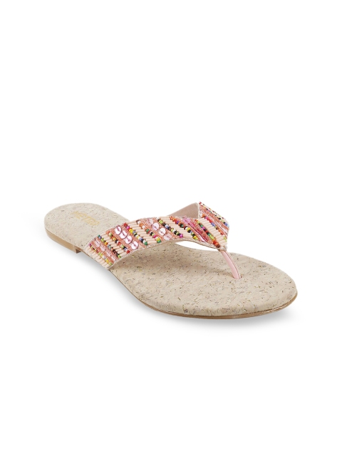 

Metro Women Pink Embellished Open Toe Flats