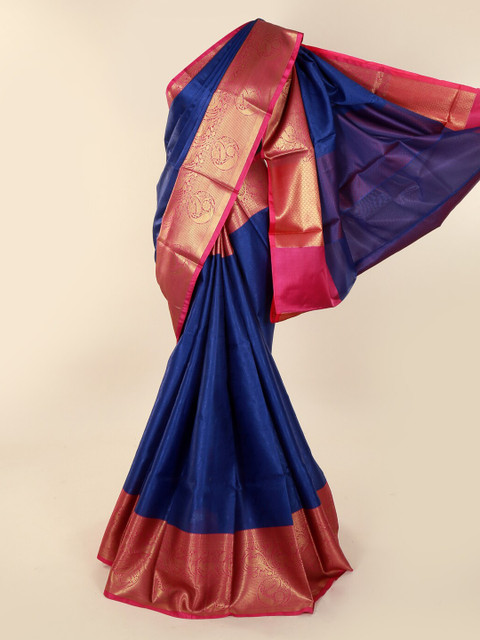 

Pothys Blue Woven Design Cotton Blend Saree