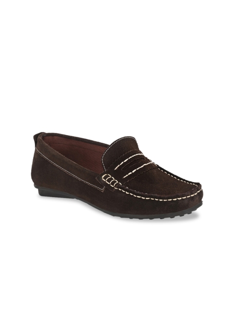 

CARLO ROMANO Women Brown Leather Loafers