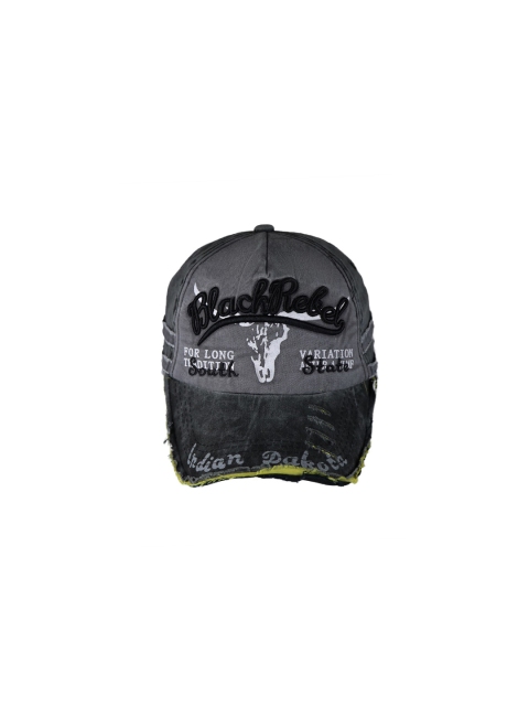

iSWEVEN Unisex Black & Grey Embroidered Snapback Cap