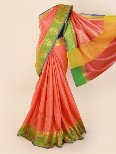 

Pothys Peach-Coloured Woven Design Cotton Blend Saree