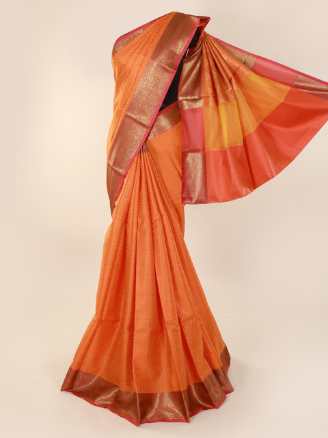 

Pothys Orange Woven Design Cotton Blend Saree