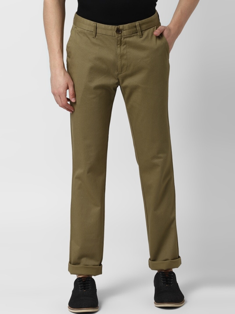 

Peter England Casuals Men Olive Green Slim Fit Solid Regular Trousers