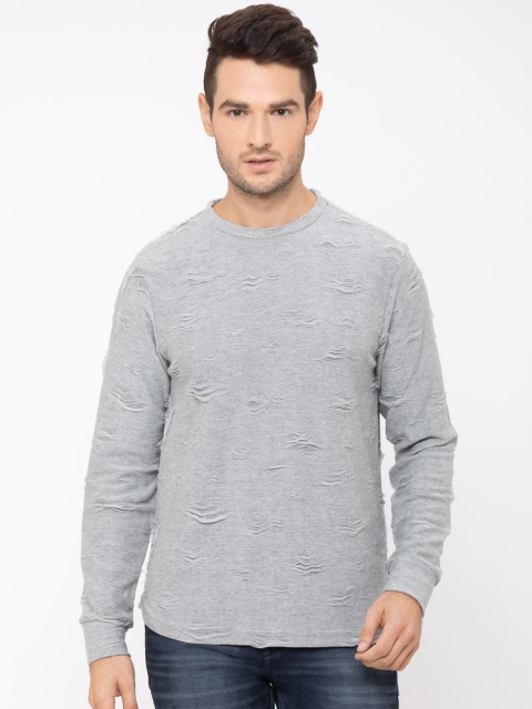 

Globus Men Grey Solid Sweatshirt