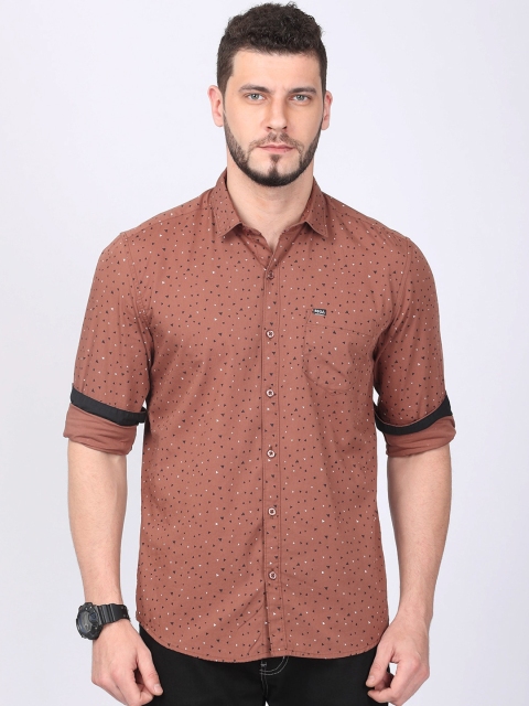 

FOGA Men Brown Regular Fit Printed Casual Shirt