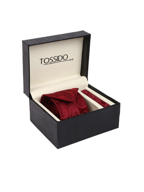 

Tossido Men Maroon Accessory Gift Set