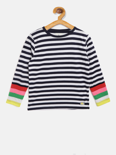 

Cherry Crumble Boys Black Striped Round Neck T-shirt