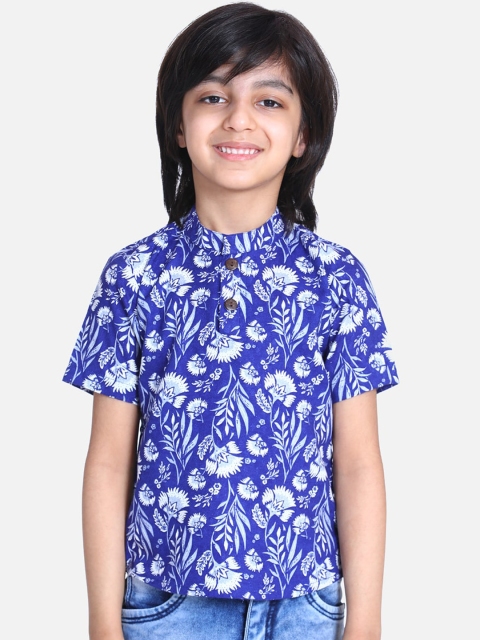

Cutiekins Boys Blue Floral Printed Round Neck T-shirt