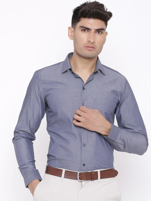 

Tistabene Men Grey Comfort Slim Fit Solid Formal Shirt