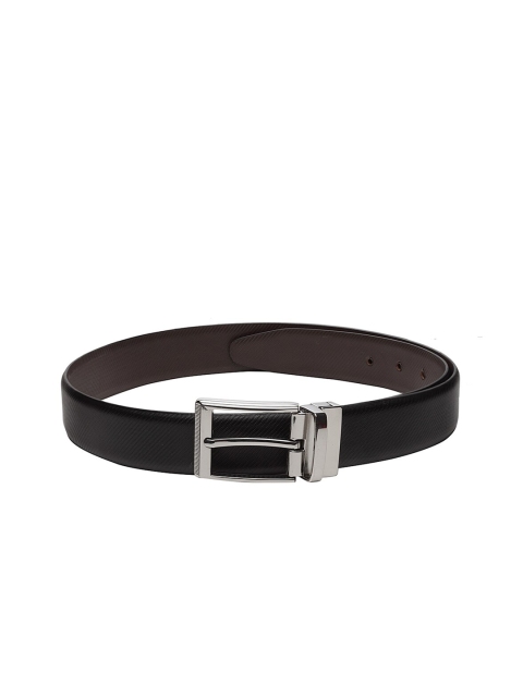 

Teakwood Leathers Men Black & Brown Textured Reversible Genuine Leather Belt