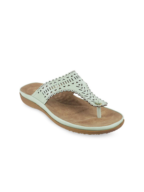 

Metro Women Sea Green Embellished Open Toe Flats