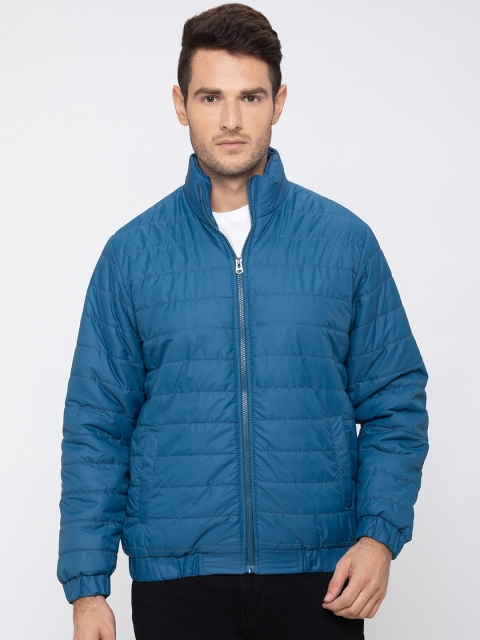 

Globus Men Blue Striped Padded Jacket