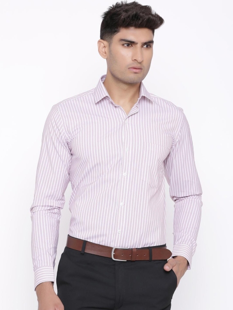 

Tistabene Men Pink & White Slim Fit Striped Formal Shirt