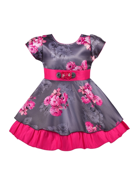 

Wish Karo Girls Pink Printed Fit and Flare Dress