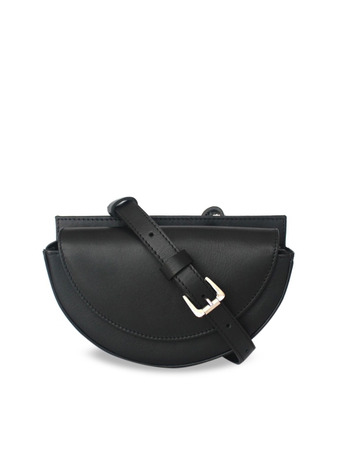 

NAPPADORI Cresent Belt Bag Black Leather for Women