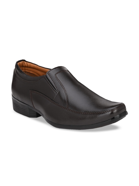 

Azzaro Black Men Coffee Brown Solid Formal Slip-Ons