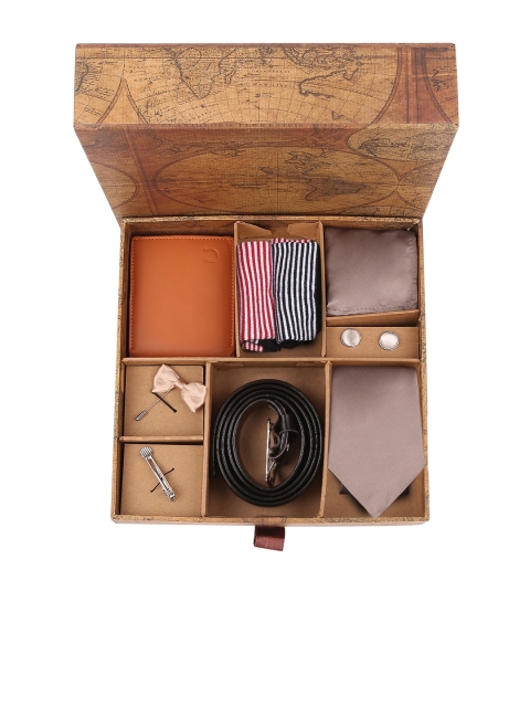 

Blacksmith Men Beige & Blue Accessories Gift Set