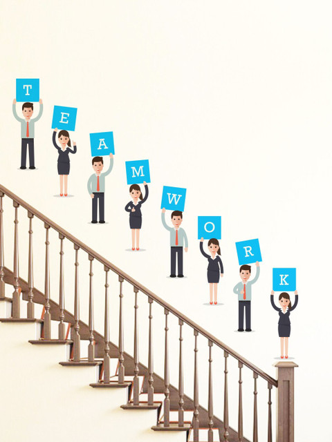 

rawpockets Black & Blue Team Work PVC Vinyl Wall Stickers