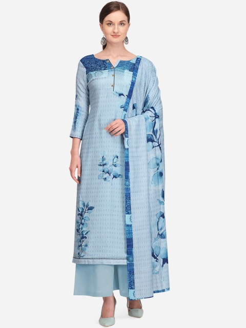 

Stylee LIFESTYLE Women Blue Digital Printed Pashmina Dress Material