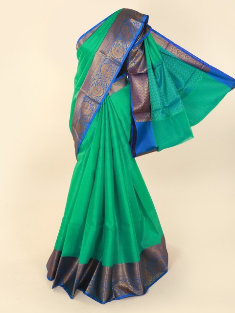 

Pothys Green & Navy Blue Cotton Blend Woven Design Saree